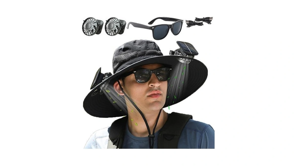 Fishing Hats With Sunglasses, Wide Brim Sun Hat With 2