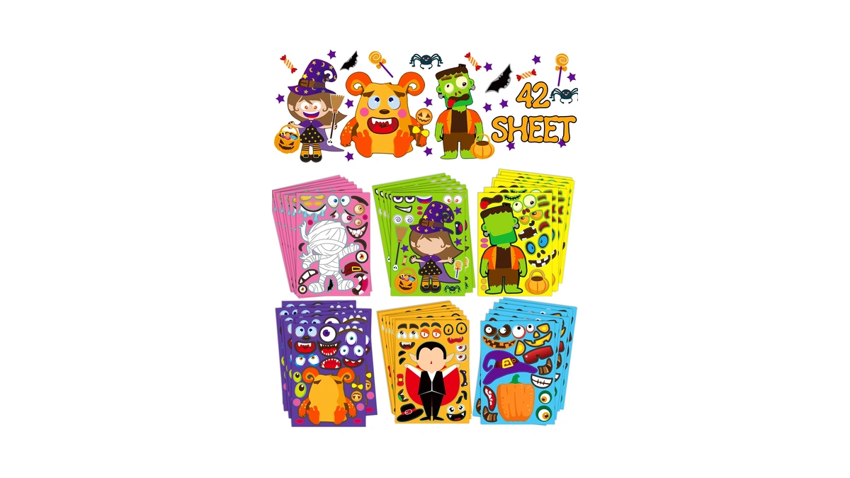 42 Sheets Halloween Party Favors Stickers For Kids, Halloween Crafts