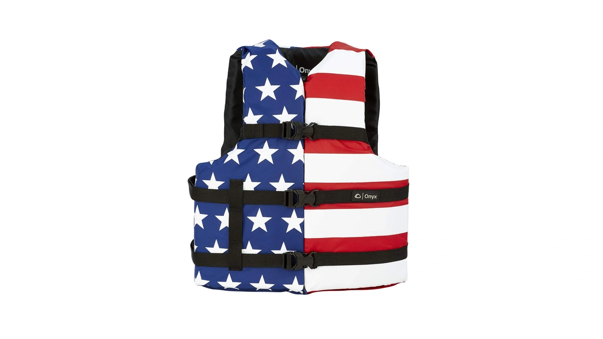 Onyx General Purpose Boating Life Jacket Oversize, Stars & Stripes