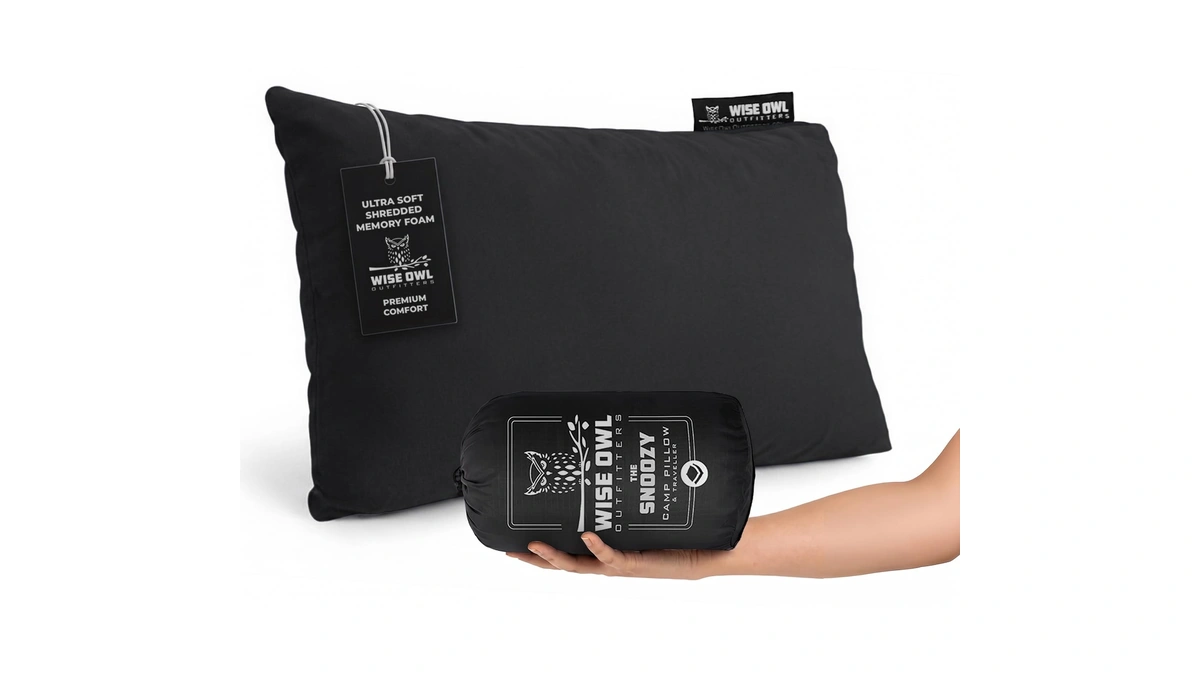 Wise Owl Outfitters Camping Pillow – Memory Foam Travel Pillow