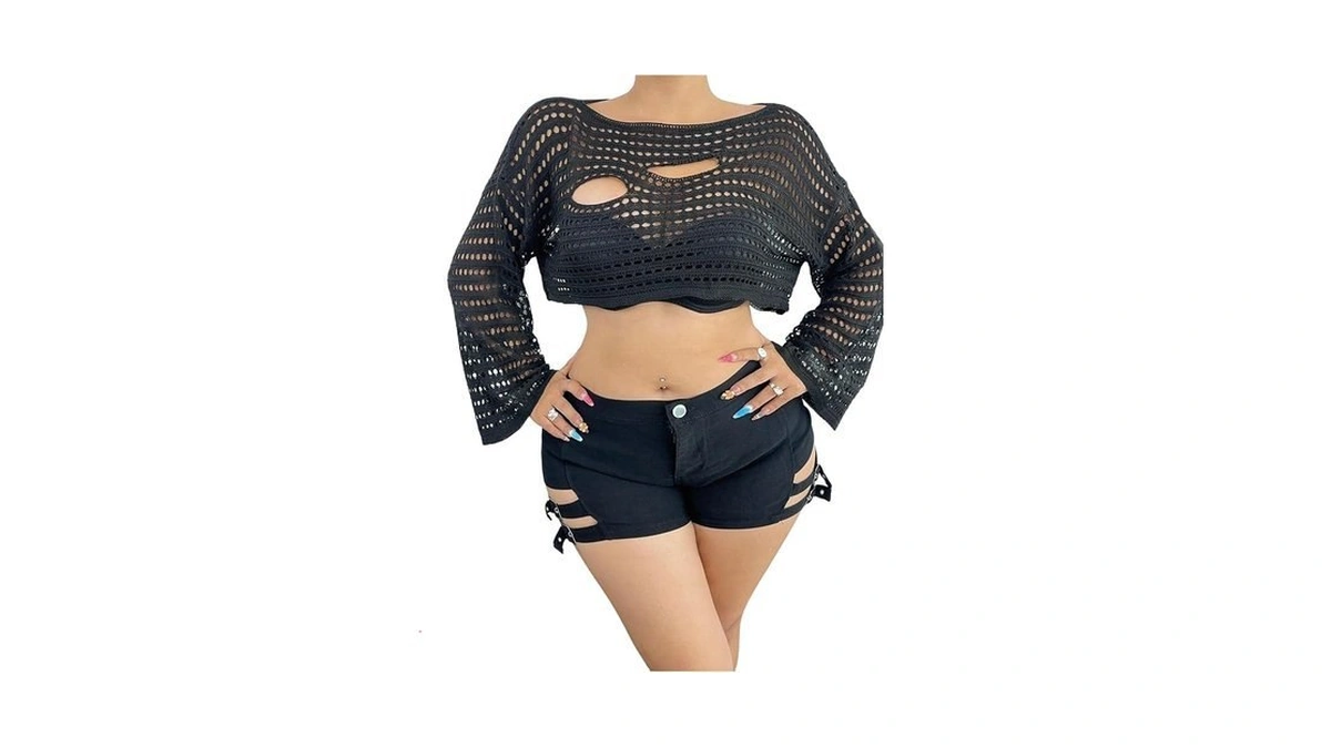 Amazon : Oyoangle Women's Plus Size Hollow Out Cr