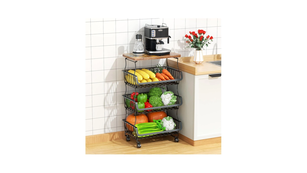 Gsiekare 4 Tier Fruit And Vegetable Basket For Kitchen With