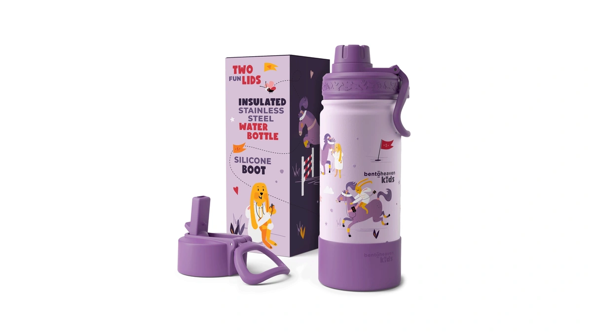 Bentoheaven Kids Water Bottle Stainless Steel For Boys & Girls,