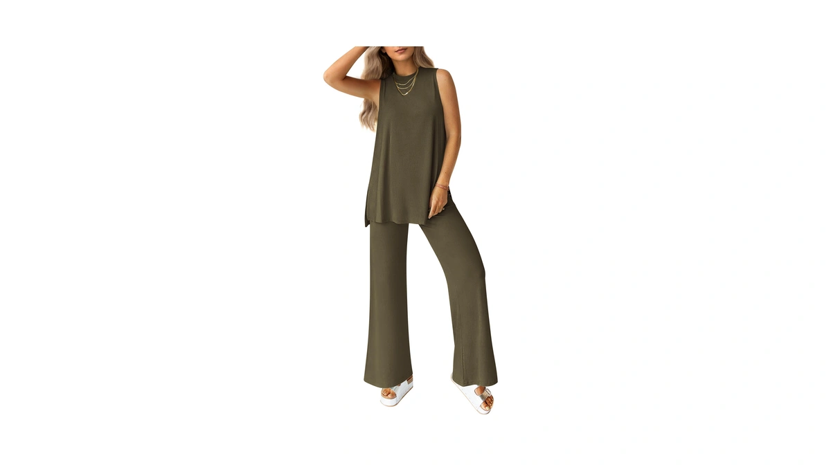 Prettygarden 2 Piece Lounge Sets For Women Travel Outfits, Army