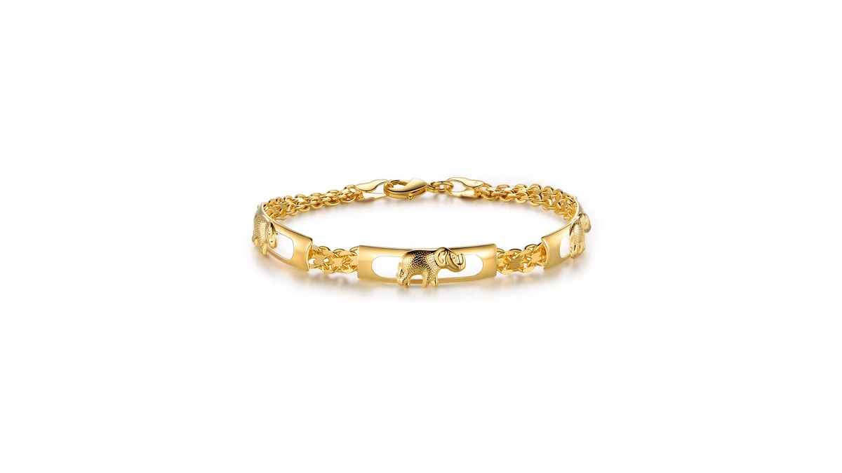 Barzel 18k Gold Plated Elephant Bracelet For Women Elephant Jewelry