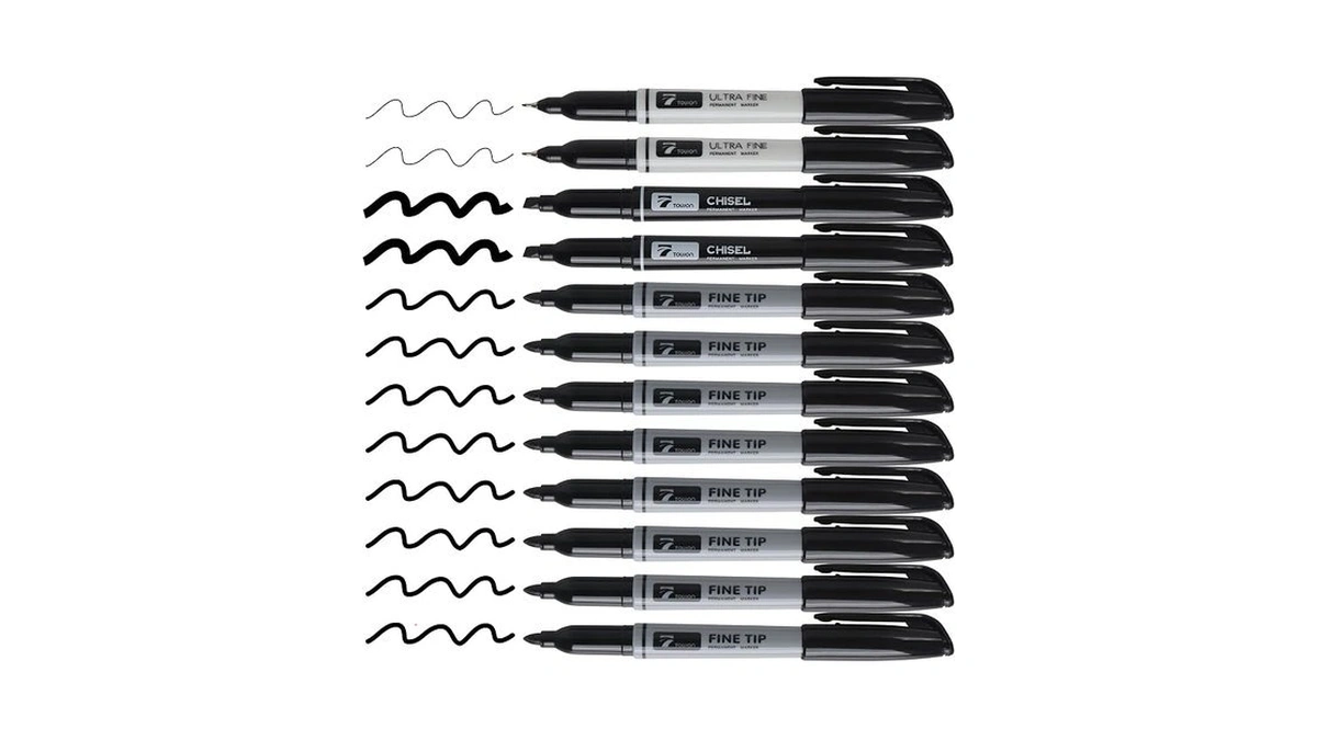 Amazon code: Towon Permanent Markers 12 Black With Fi