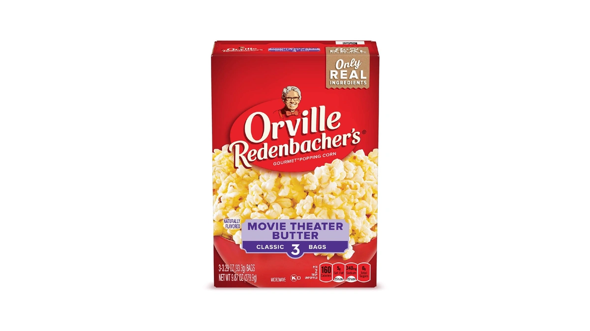 Orville Redenbacherโs Microwave Popcorn, Movie Theater Butter Flavor, 3g Fiber