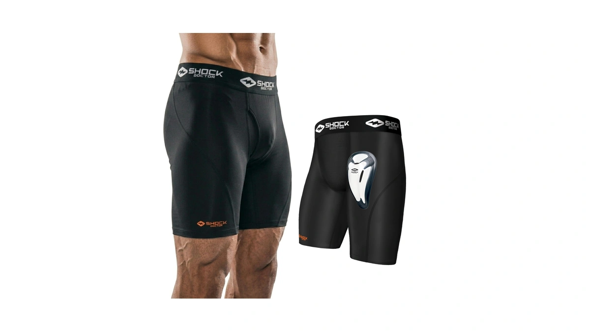 Shock Doctor Compression Shorts With Protecti...