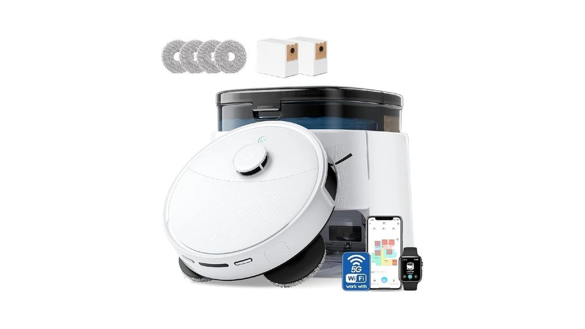 Lefant Robot Vacuum And Mop, 12000pa Suction,multifunctional Dock With Hot