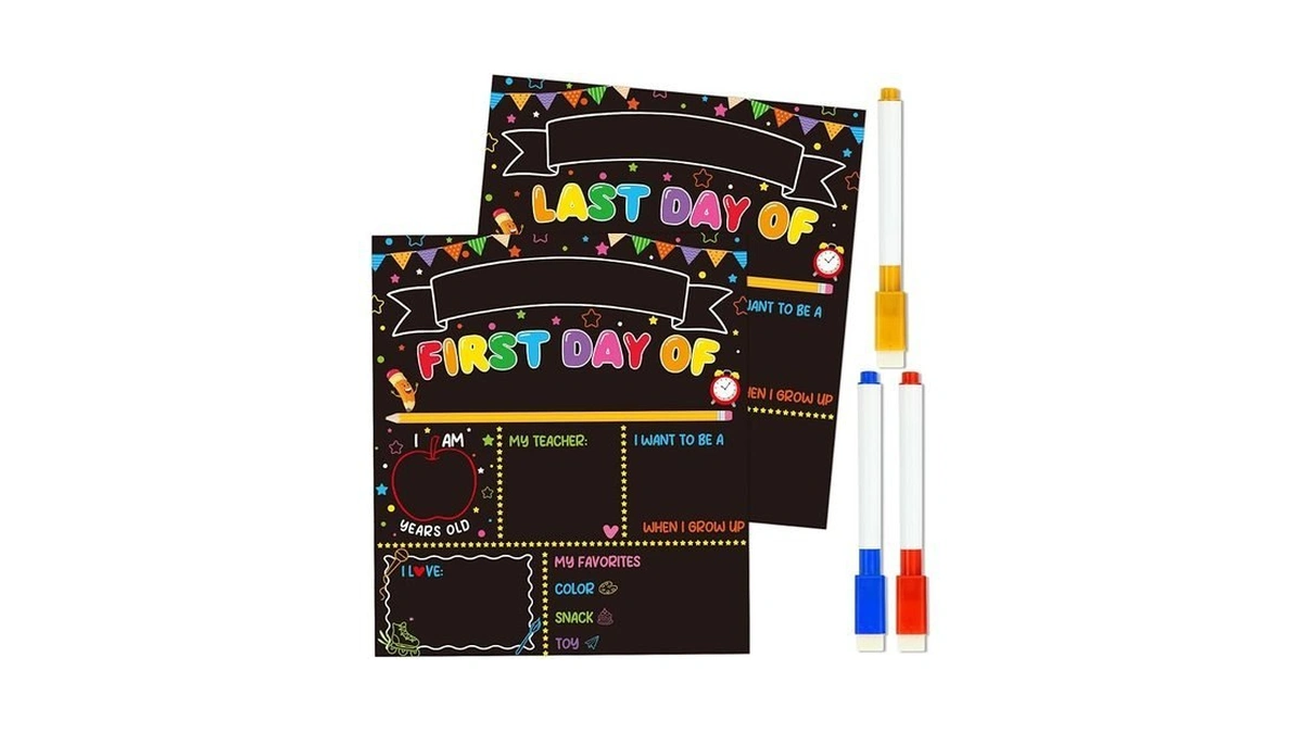 Aposwow First And Last Day Of School Poster 2 Pcs
