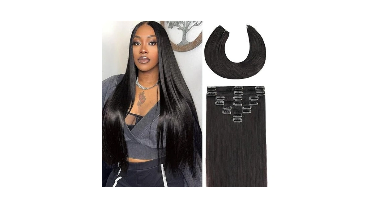Psiool Invisible Clip In Hair Extensions Real Human Hair 16