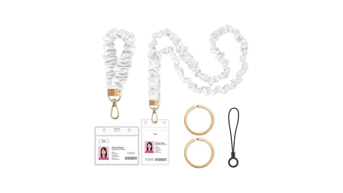 Takyu Scrunchie Lanyard For Id Badges, Teacher Lanyard With Id