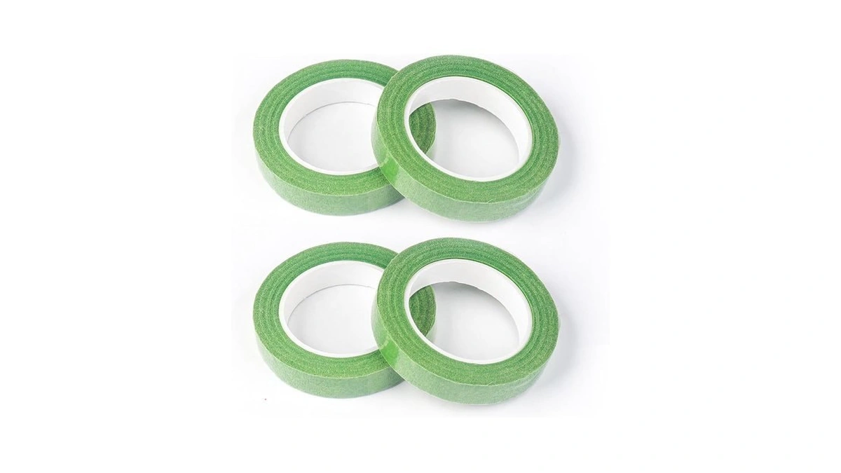 Pluralla 4 Roll Green Floral Tape Waterproof Florist Tape, 1/2"