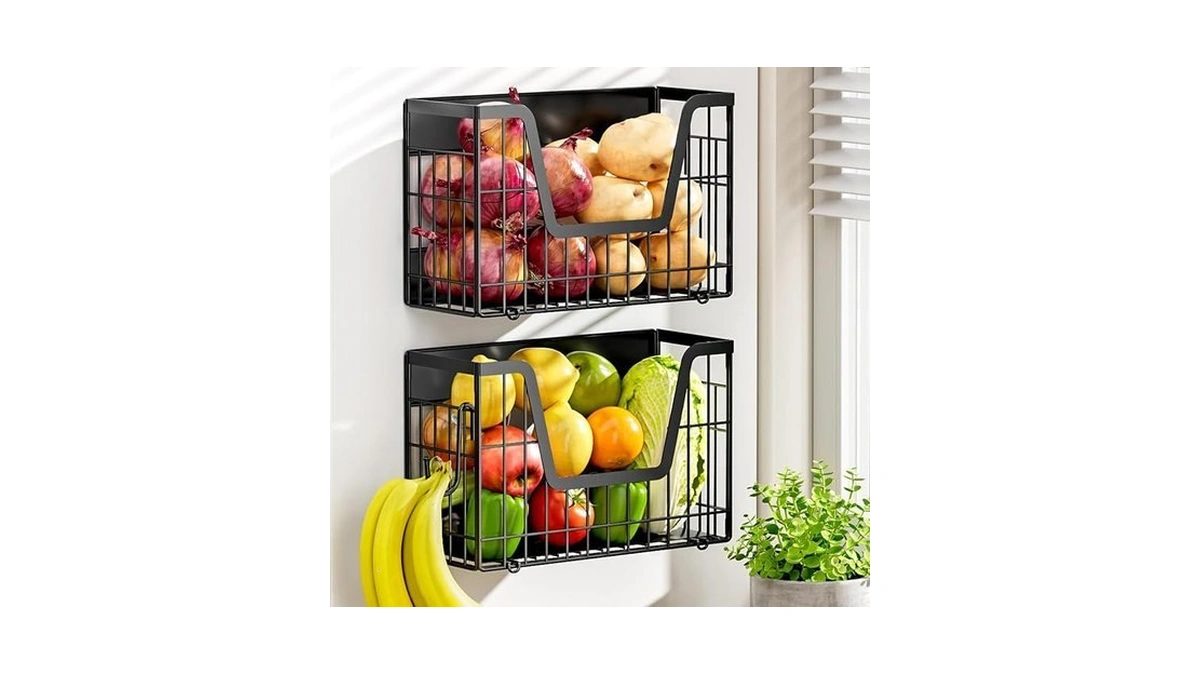 Yiwanfw 2 Pack Magnetic Shelf For Fridge, Fruit Potato &