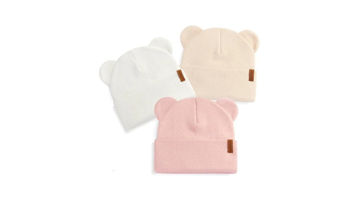 Danmy Baby Beanie Warm Winter Hat With Bear Ear For