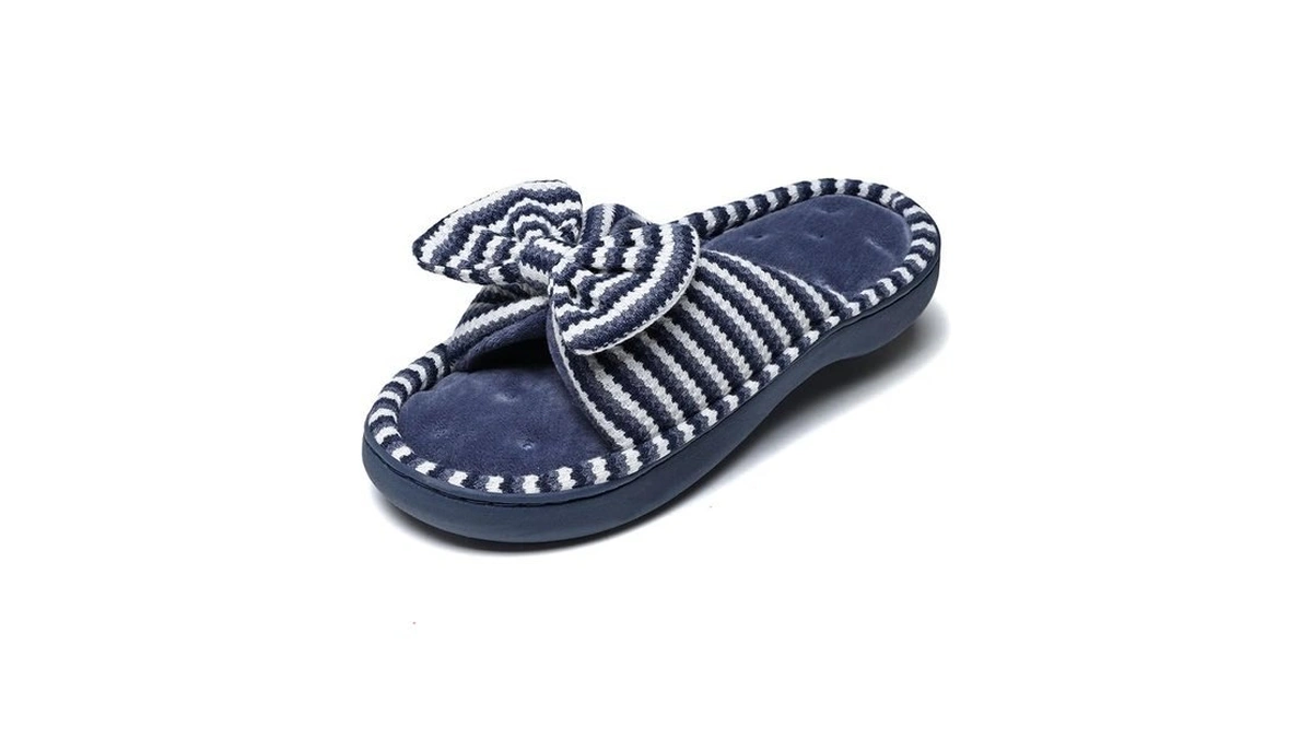 Meik Mangni Womens Memory Foam Slippers With Bow Fuzzy Non-slip