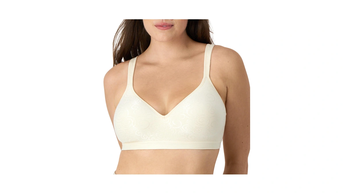 Bali Women's Comfort Revolution Wire Free Bra, Light Beige Swirl,
