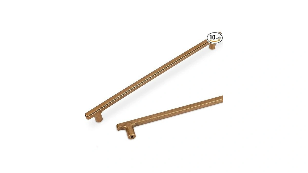 Cotykiley 10 Pack 12.6 Inch(320mm) Antique Brass Kitchen Cabinet Handles