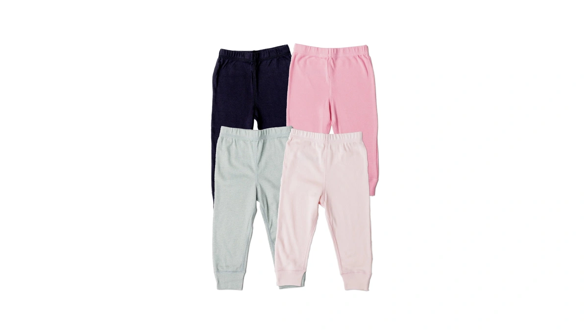 Gerber Baby Girls Multi-pack Active Pants Set, Pink/black/gray, 3-6 Months
