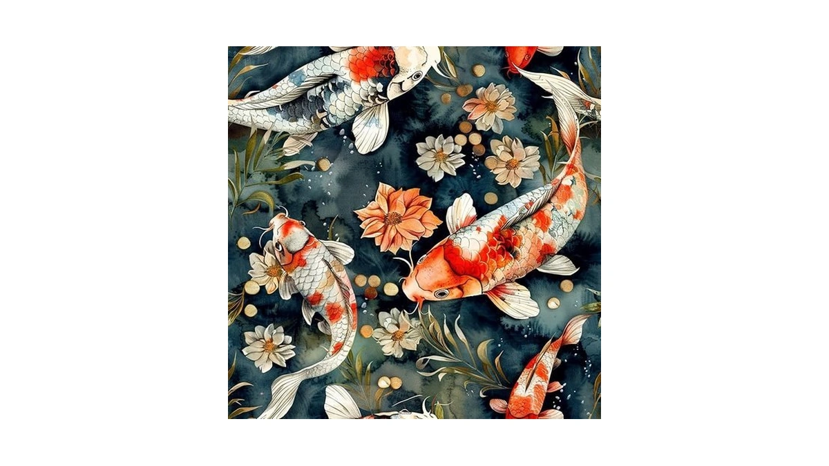 Kdghormy Red Chinoiserie Fish Floral Wallpaper Self Adhesive Peel And