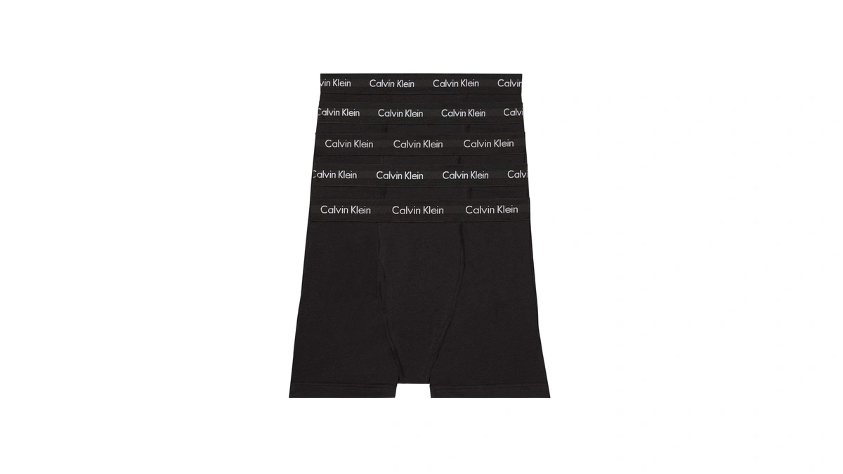 Calvin Klein Men's Cotton Stretch 5-pack Boxer Brief, 5 Black,