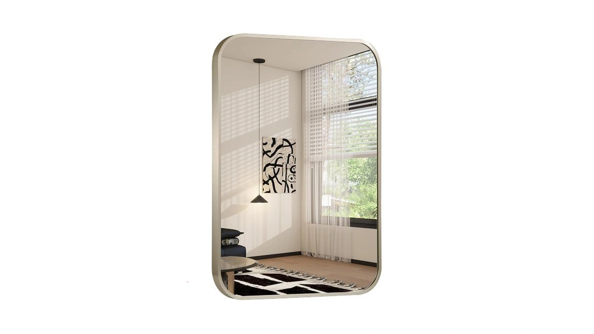Titameg 22x30 Inch Brushed Nickel Bathroom Mirror For Wall,framed Rectangle