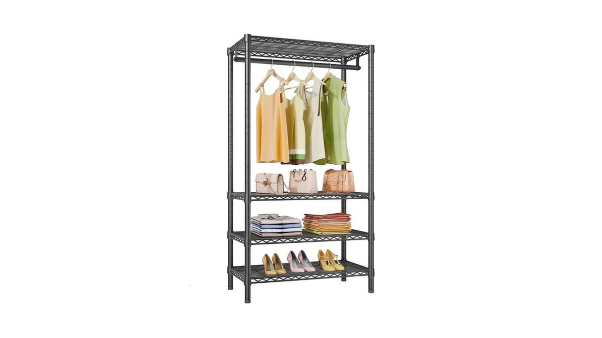 Vipek V1 Medium Portable Garment Racks For Bedroom/apartments/dorms, Black