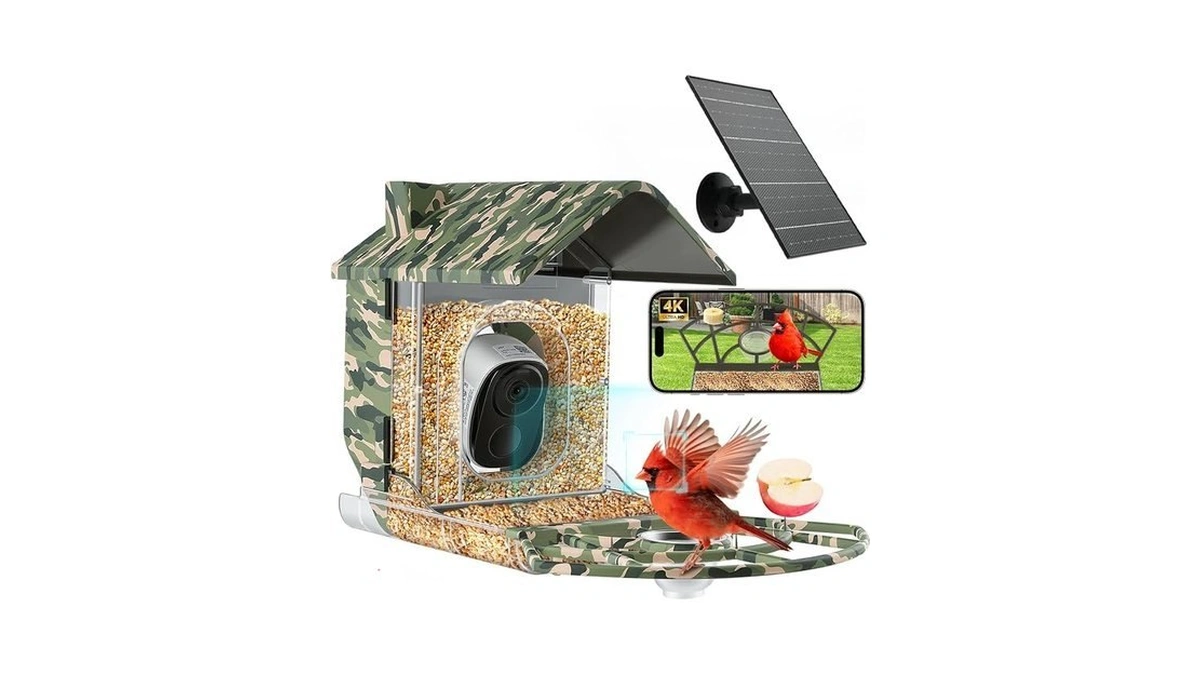 Obvade Smart Bird Feeder Camera, 4k Solar, Ai Id, Night