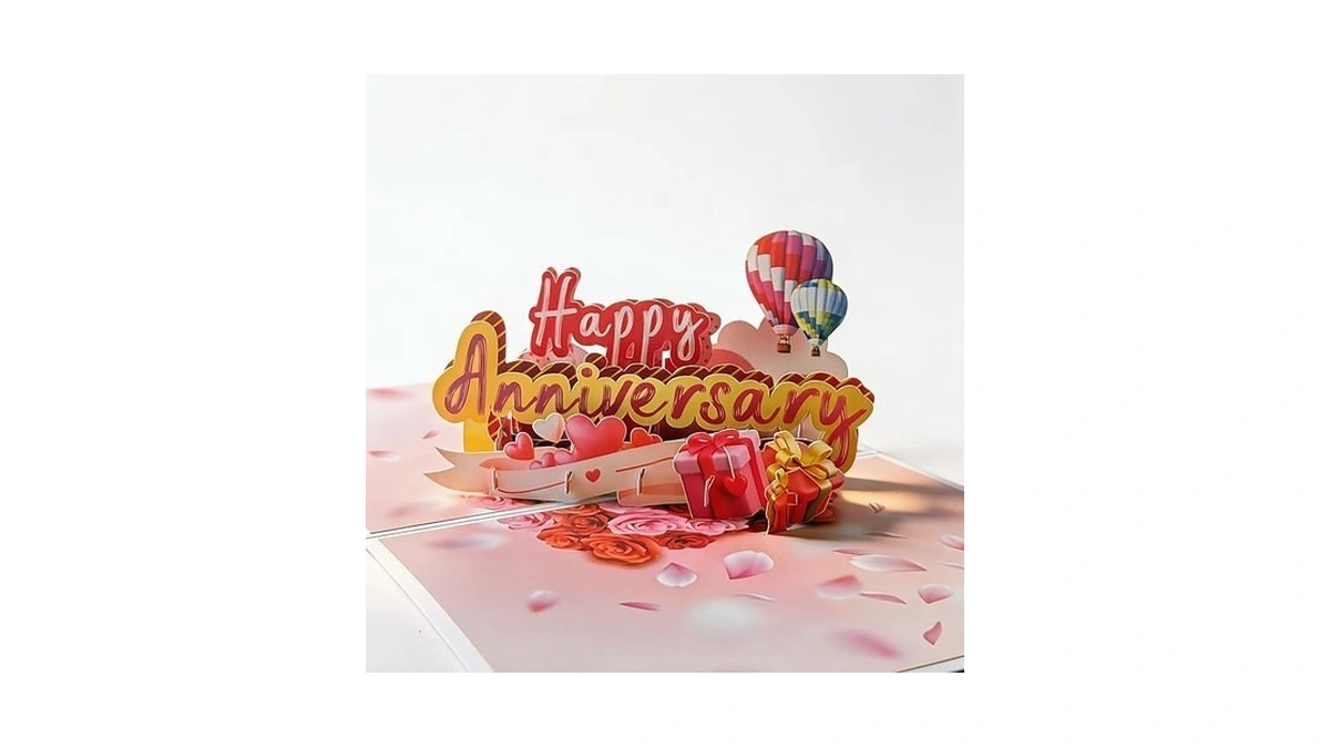 Ibestgol 3d Pop Up Anniversary Card With Envelope And Message