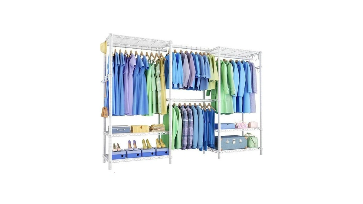 Mapleyard Clothing Rack For Hanging Clothes, Modular Closet Storage System