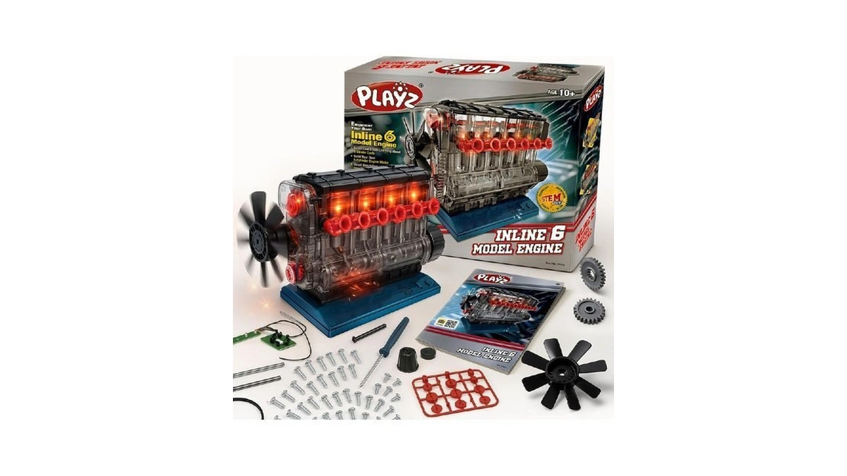 Playz Working Inline 6 Engine Model Kit - Build Your