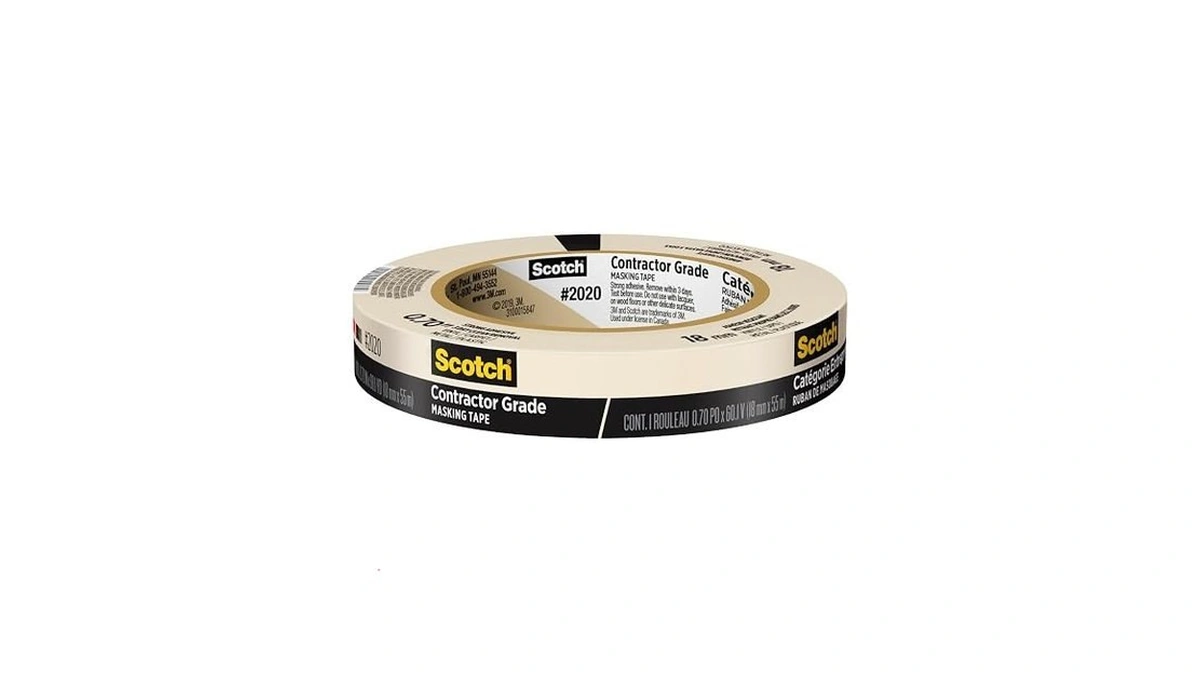 Scotch Contractor Grade Masking Tape, 0.94 Inches By 60.1 Yards