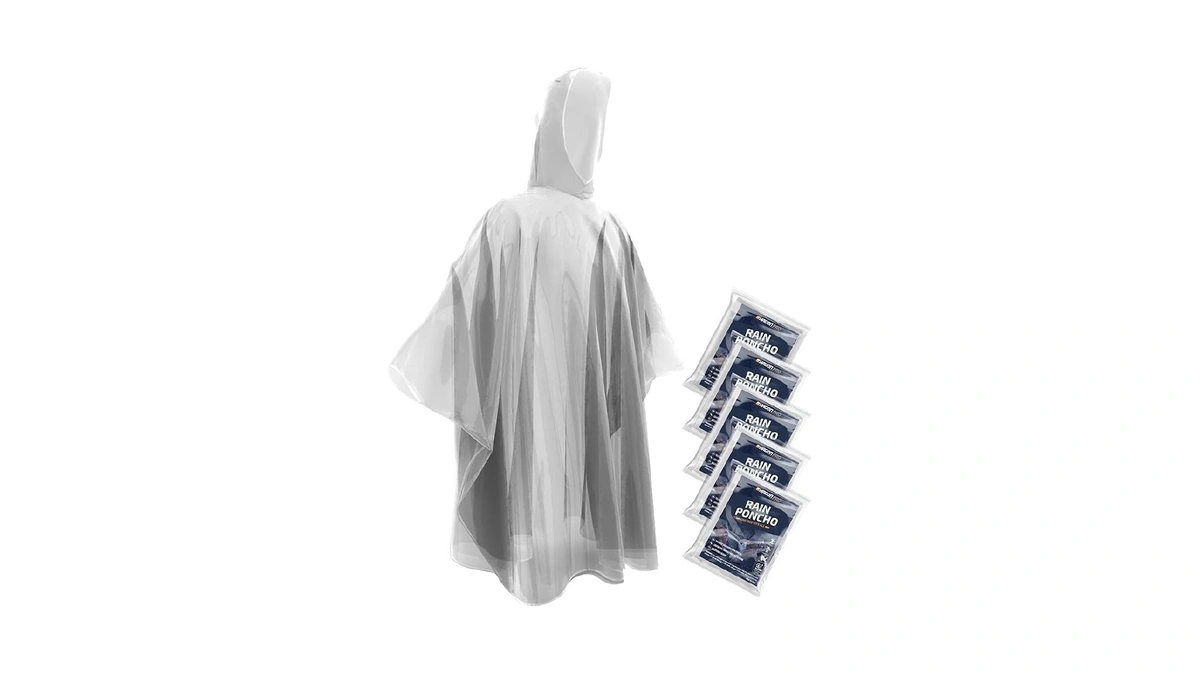 Hagon Pro Disposable Rain Ponchos For Adults (5 Pack)