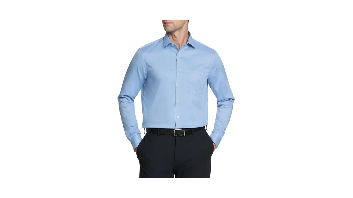 Van Heusen Men's Regular Fit Flex Collar Stretch Solid Dress