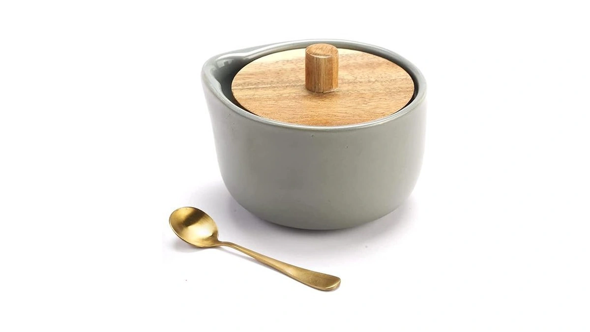 Everous Salt Box Base Grey Color Salt Cellar Elegant Design
