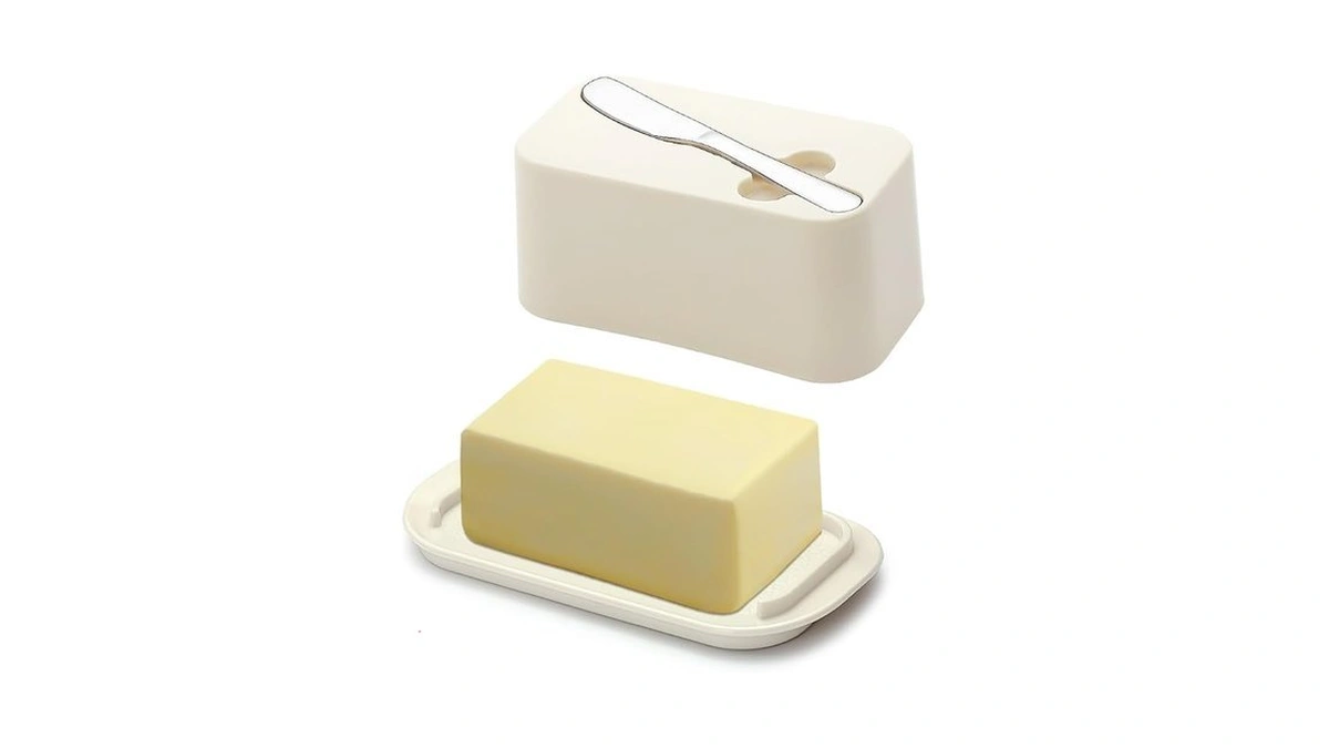 Evanda Butter Dish With Lid For Countertop And Refrigerator Door