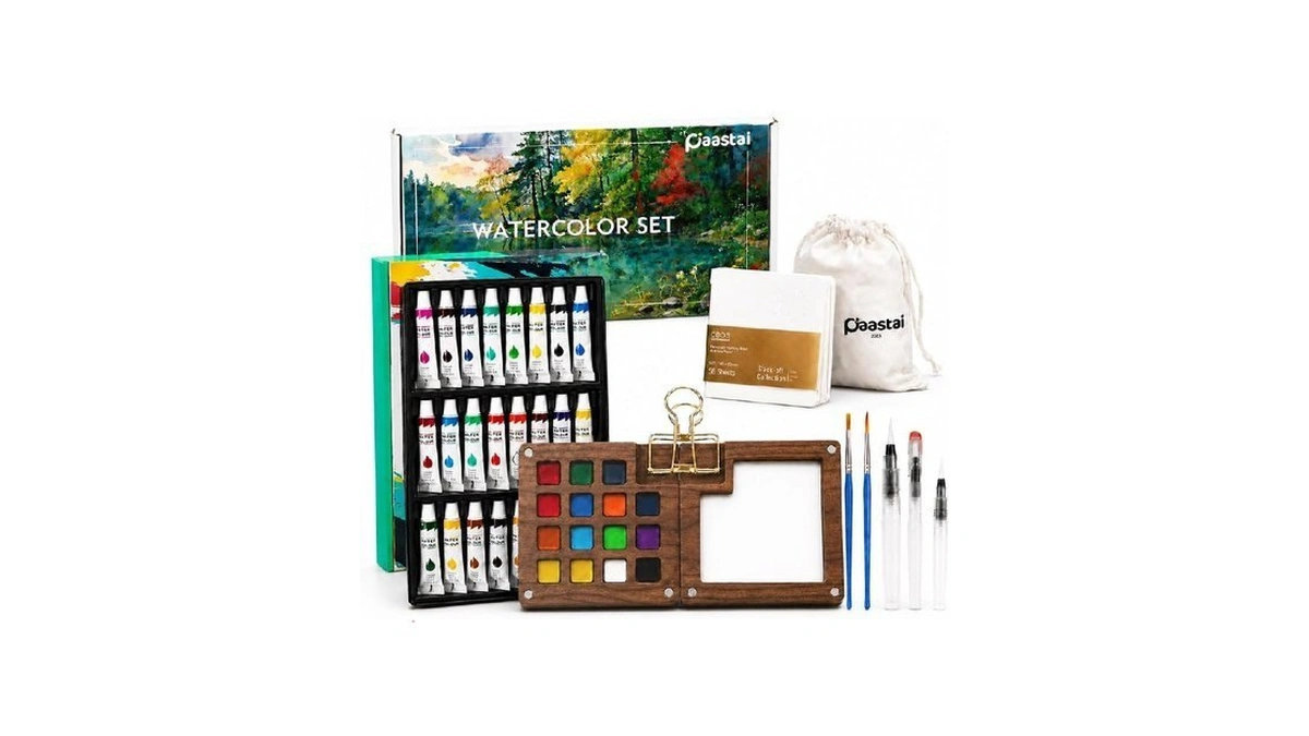 Mini Watercolor Paint Set, 24 Colors Portable Travel Water Color