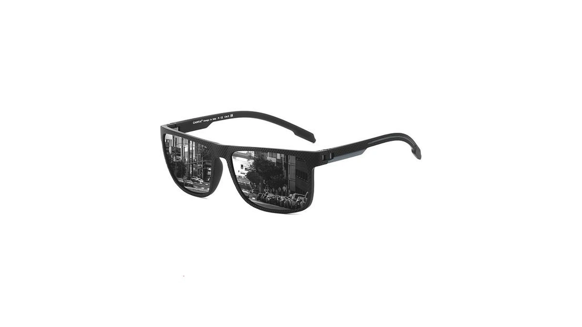 Carfia Polarized Men's Sunglasses With Leather Case, Lightweight Tr90 Sun