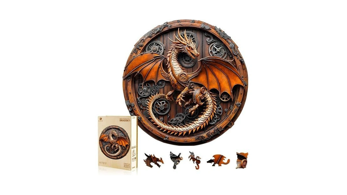 Kaayee Wooden Puzzles Adults, Mechanical Dragon Jigsaw Puzzle 17.3 *