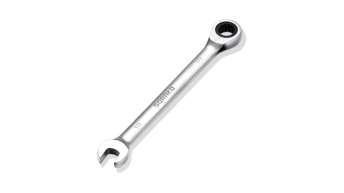 Sorako 10mm Ratcheting Combination Wrench, Chrome Vanadium Steel Gear Wrench,