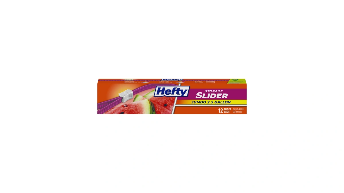 Hefty Slider Jumbo Storage Bags, Extra Large 2.5 Gallon Size,