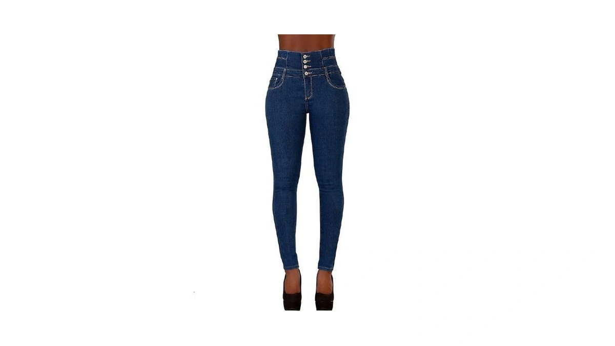 Glook Women's High Waisted Tummy Control Skinny Fit Jeans Pants