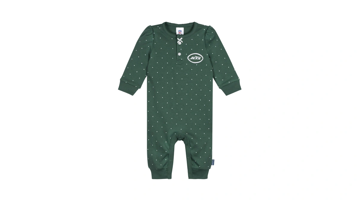 Gerber Baby Girls' Nfl Team Footless Coverall, Jets, 6-9 Months