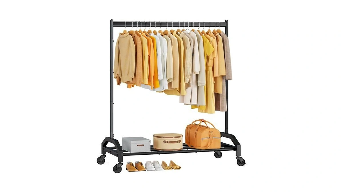 Wiracks Clothes Rack Clothing Rack With Wheels Rolling Clothing Rack