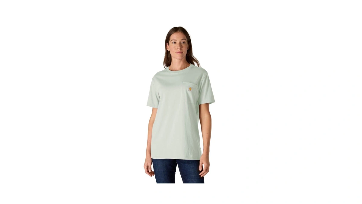 Carhartt Women's Iconic Wk87 Pocket T-shirt, Smoked Teal, X-large