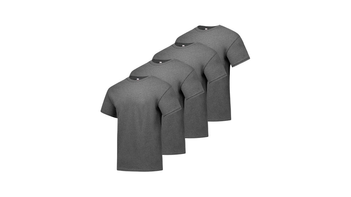 Hanes Men's Essentials Short Sleeve T-shirt Value Pack (4-pack),charcoal Heather,large
