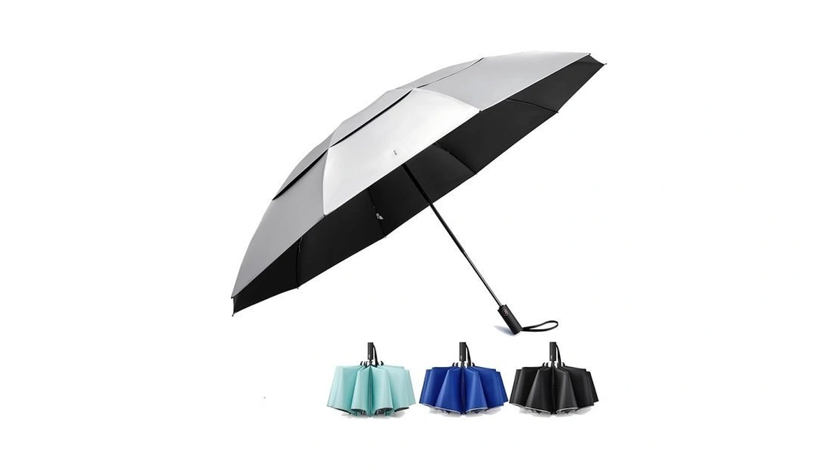 Prospo Upf 50+ Uv Protection Umbrella 62 Inch Large Compact