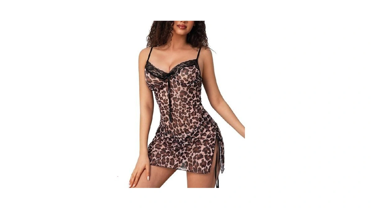 Crysevia Sexy Lingerie For Women – Leopard Print Spaghetti Strap