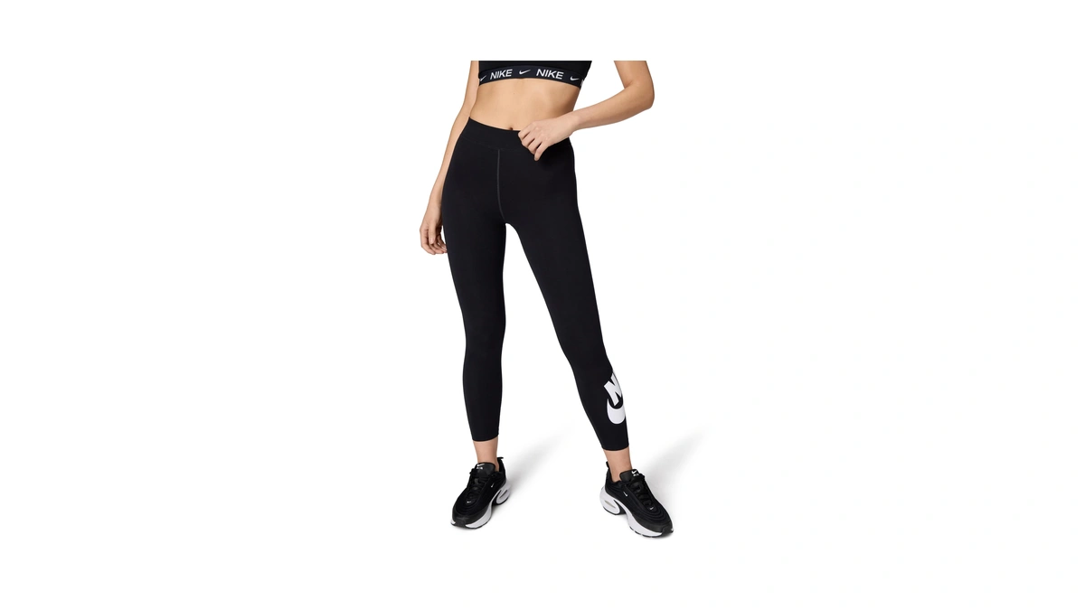 Nike Women's Sportswear Classics High-waisted Graphic Leggings, Black/white, 2xl