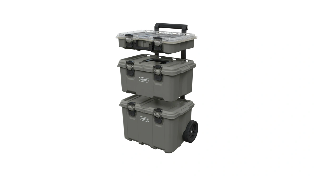 Keter Stack-n-roll Outdoor Gear Organizer, 3-piece Rolling Storage System